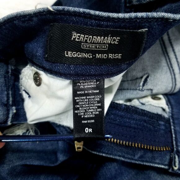 Express Jeans Womens 0R Blue Performance Stretch Legging Mid Rise Dark Wash - Picture 10 of 11